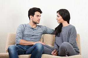 A couple talking about a divorce attorney in Orlando, FL